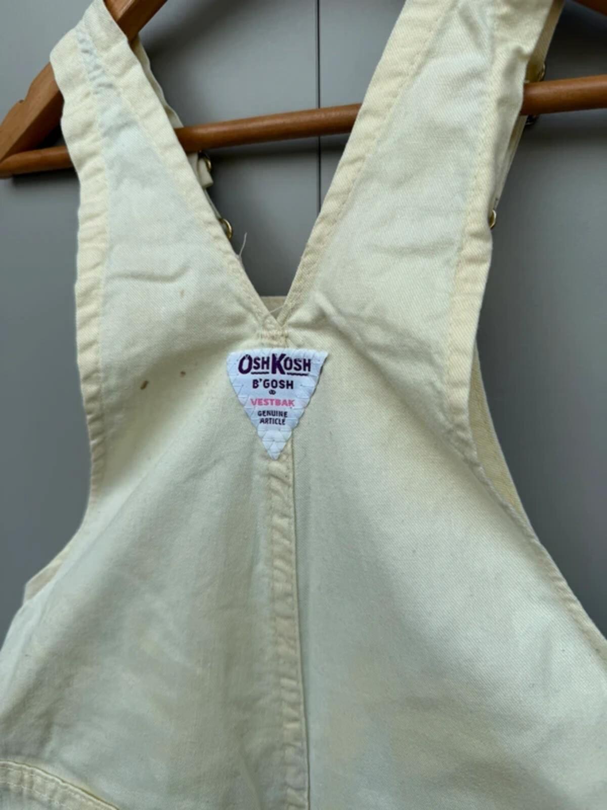 Oshkosh Vintage 80s USA Buttermilk Shortall Dungarees 6T