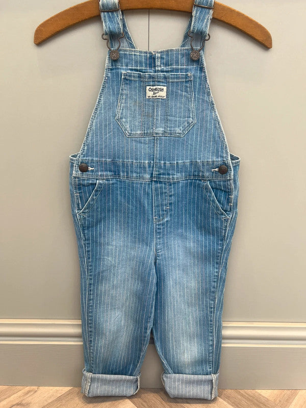 Oshkosh Multi Coloured Pin Stripe Dungarees 4T