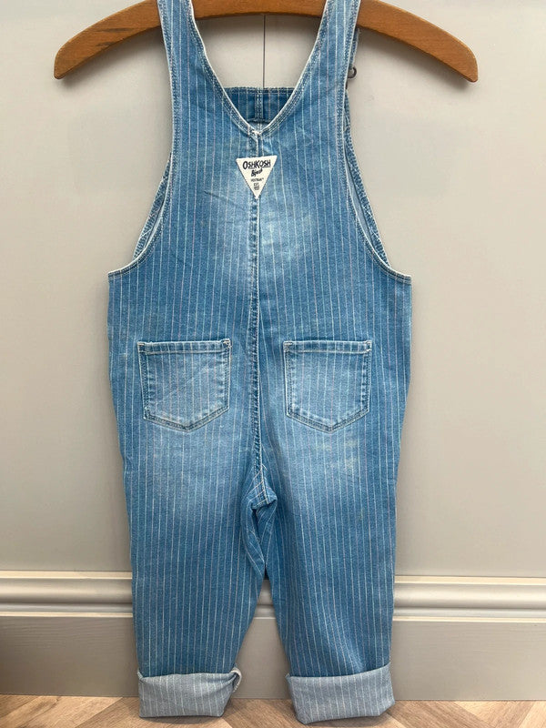 Oshkosh Multi Coloured Pin Stripe Dungarees 4T
