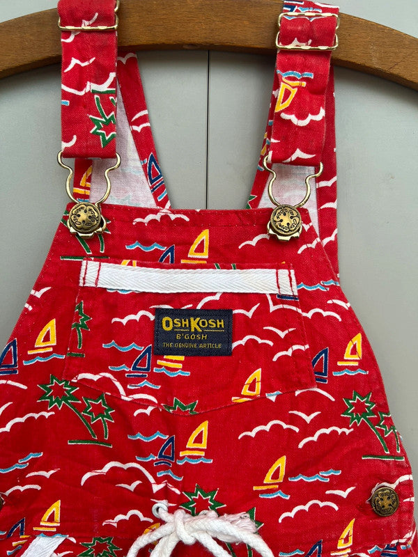 Oshkosh Vintage Funky Exotic Red Dungarees 4T