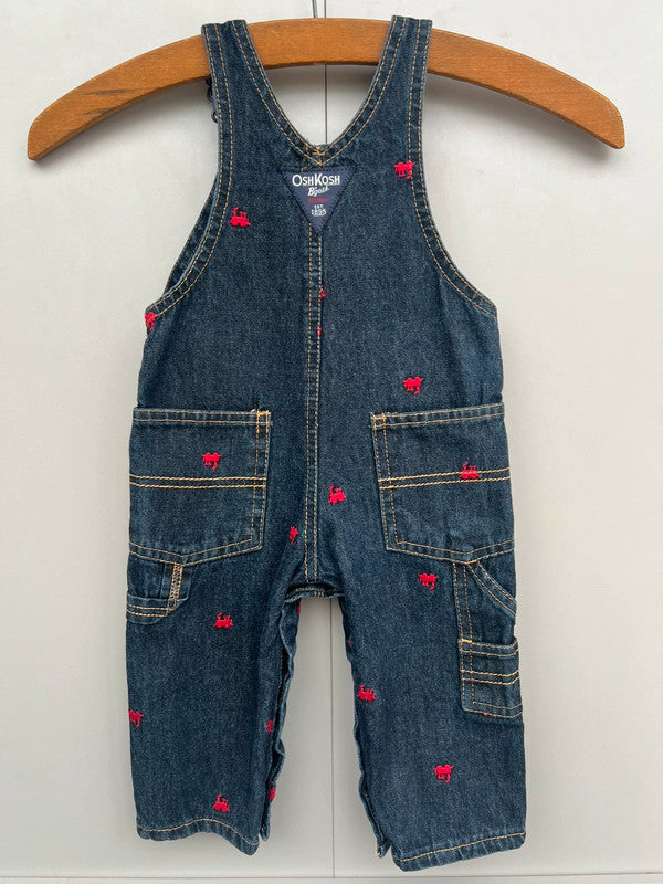 Oshkosh Train Denim Dungarees 9M