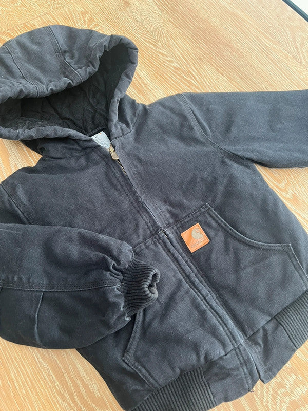 Carhartt Canvas Insulated Black Jacket Age 4