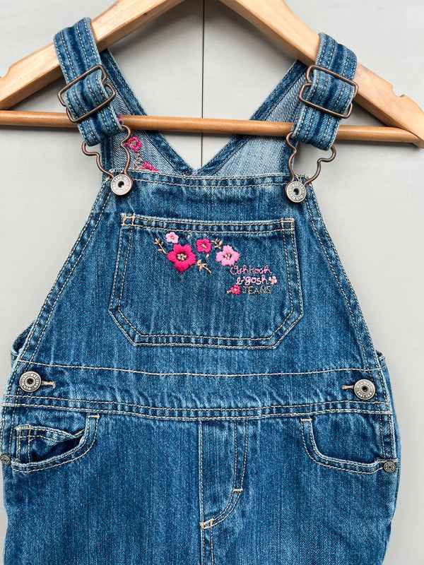 Oshkosh Vintage Denim Floral Dungarees 24M