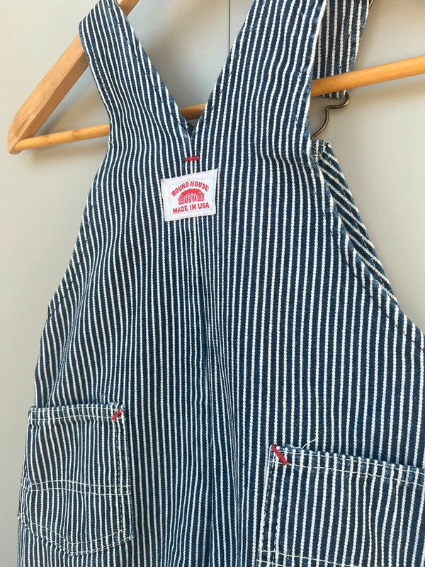 Round House Navy Striped Dungarees 5 Years