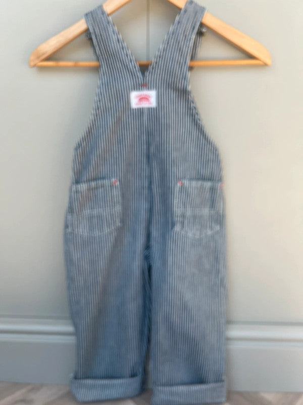 Round House Navy Striped Dungarees 5 Years
