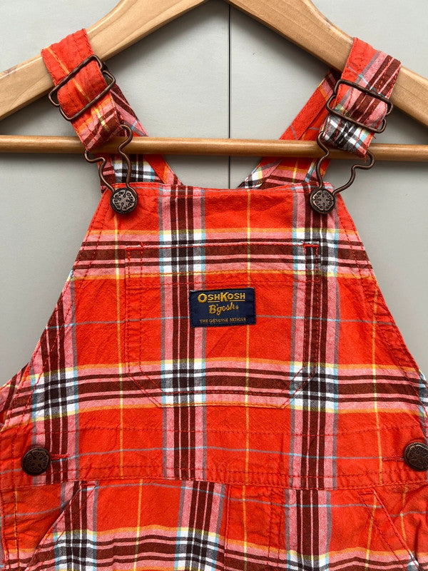 Oshkosh Check Shortall Dungarees 12M