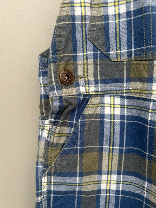 Oshkosh Olive Check Dungarees 24M