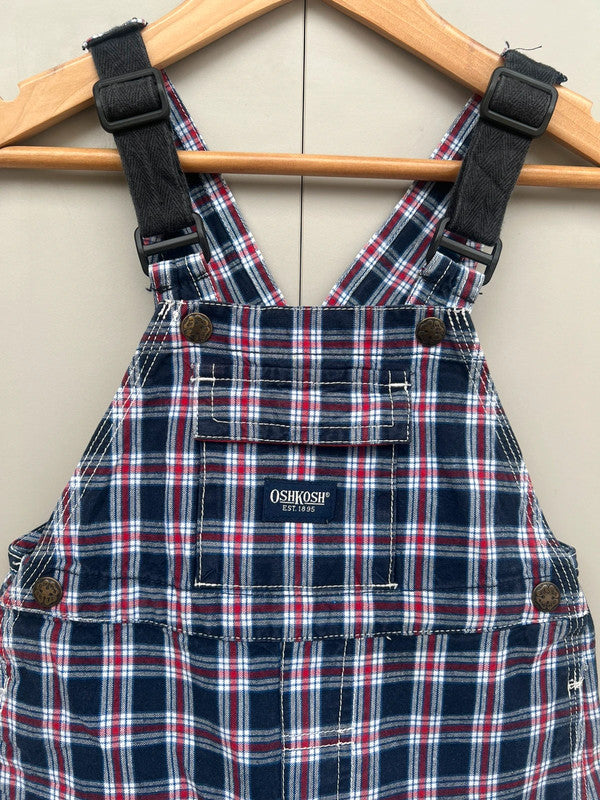 Oshkosh Vintage Check Shortall Dungarees 18M