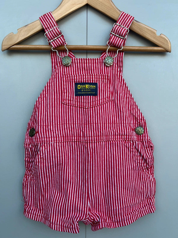Oshkosh Vintage Hickory Shortall Dungarees 12M