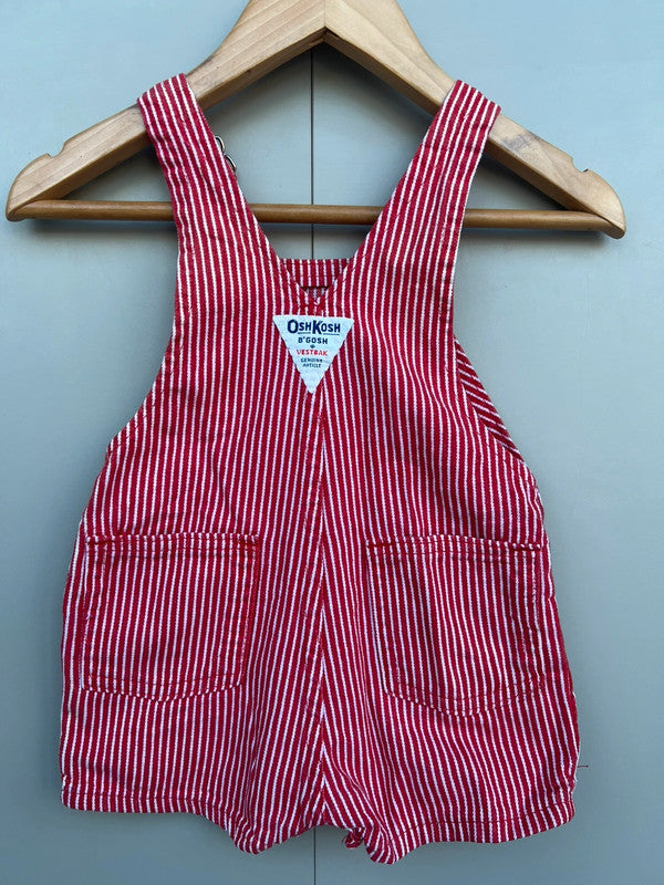 Oshkosh Vintage Hickory Shortall Dungarees 12M
