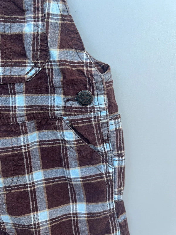 Oshkosh Brown Check Shortalls 12M