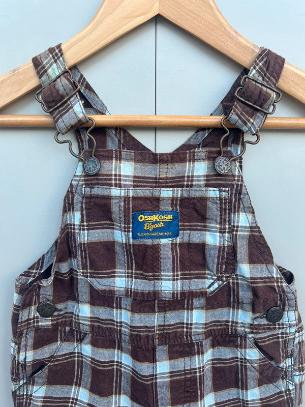 Oshkosh Brown Check Shortalls 12M
