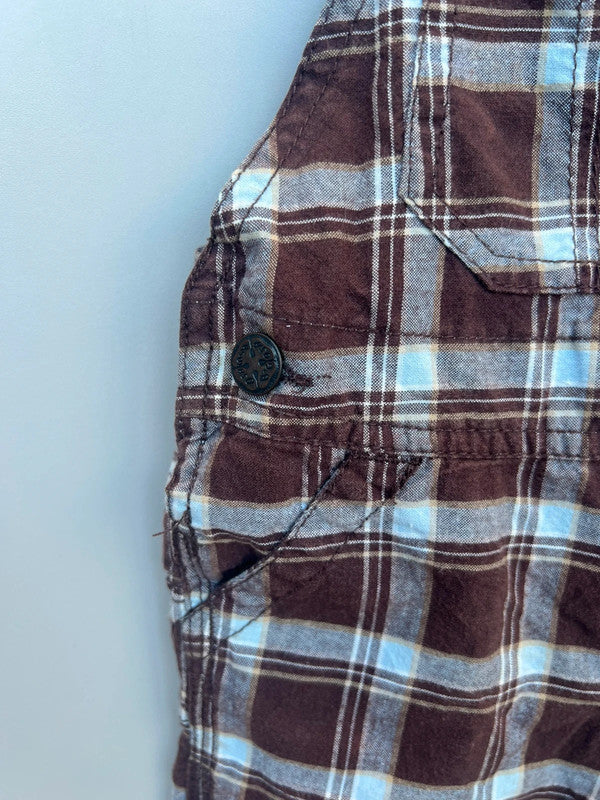 Oshkosh Brown Check Shortalls 12M
