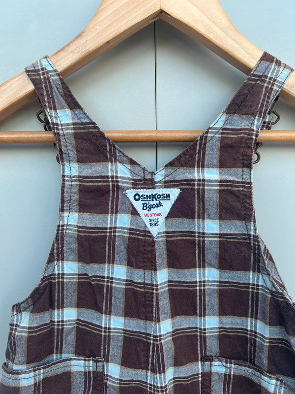 Oshkosh Brown Check Shortalls 12M