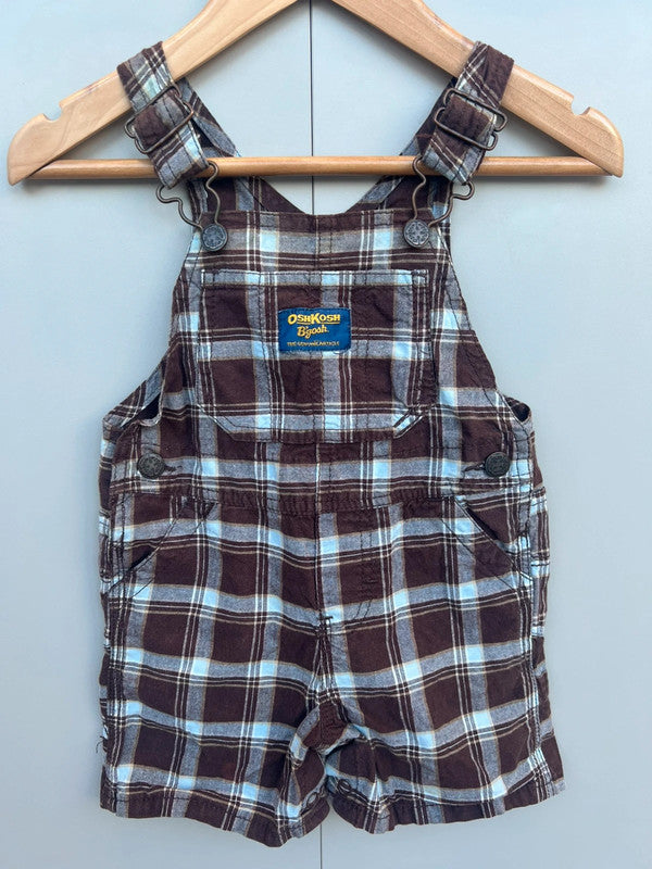 Oshkosh Brown Check Shortalls 12M