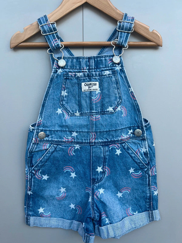 Oshkosh Denim Stars Shortall Dungarees 2T
