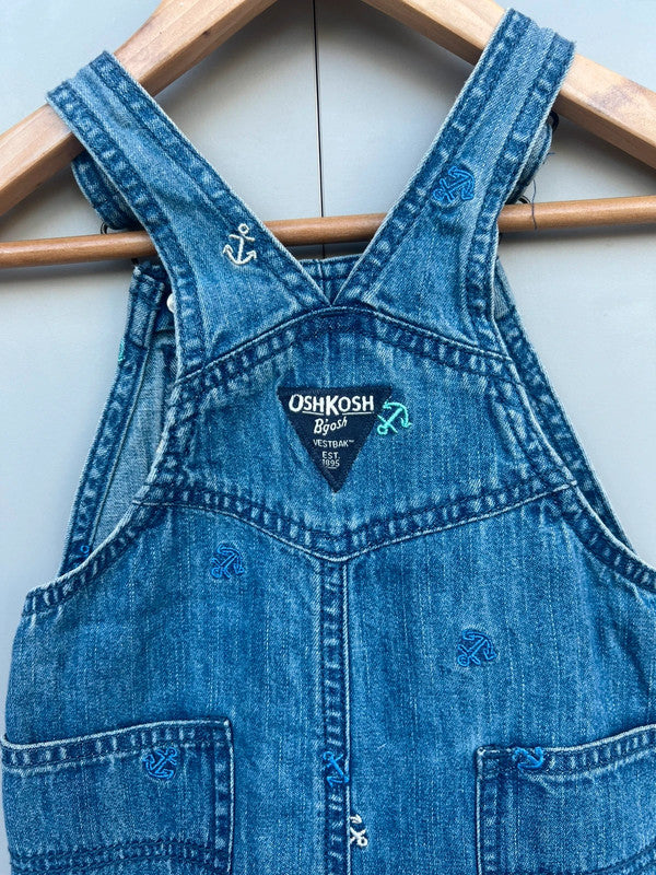Oshkosh Denim Anchor Shortall Dungarees 18M