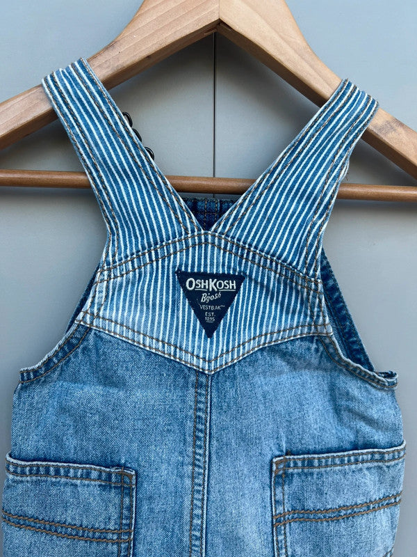 Oshkosh Denim Stripe Shortall Dungarees 6M