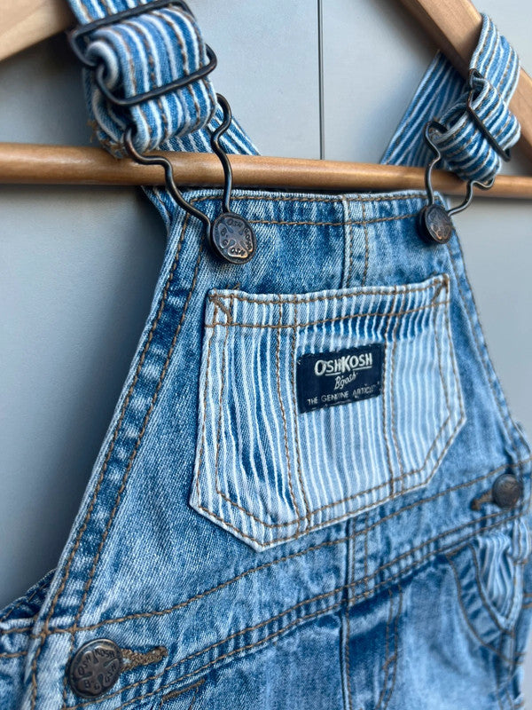 Oshkosh Denim Stripe Shortall Dungarees 6M