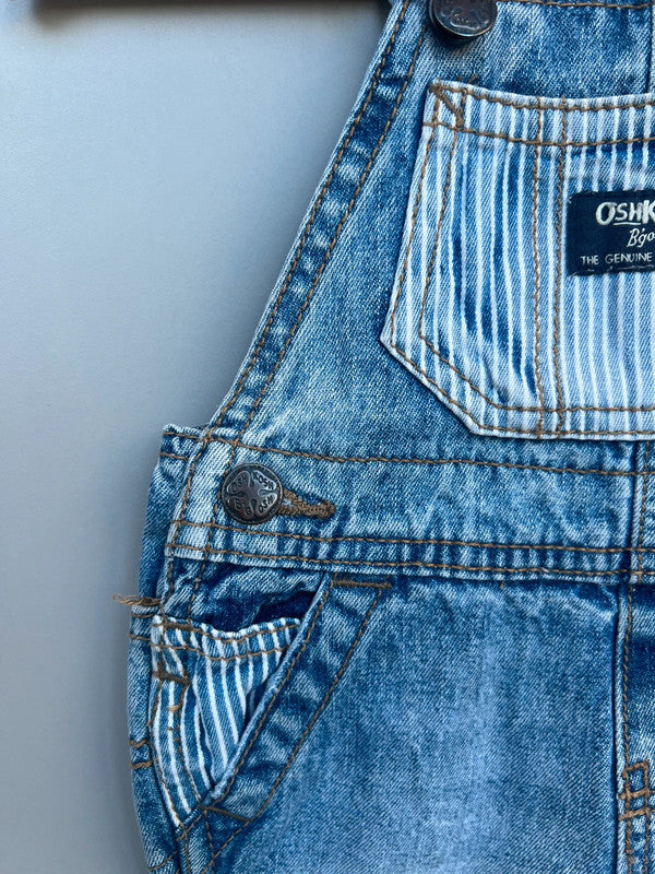 Oshkosh Denim Stripe Shortall Dungarees 6M