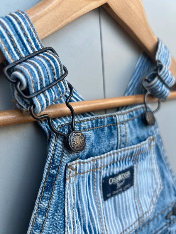 Oshkosh Denim Stripe Shortall Dungarees 6M