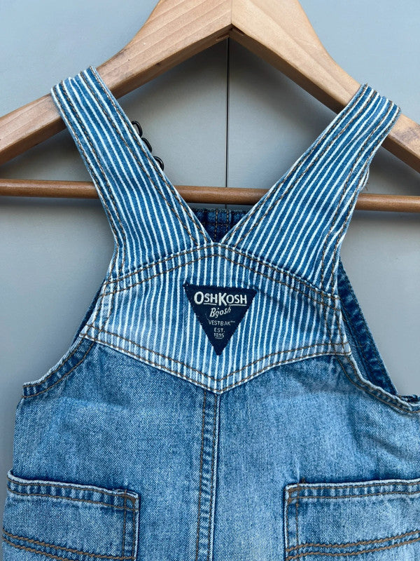 Oshkosh Denim Stripe Shortall Dungarees 6M
