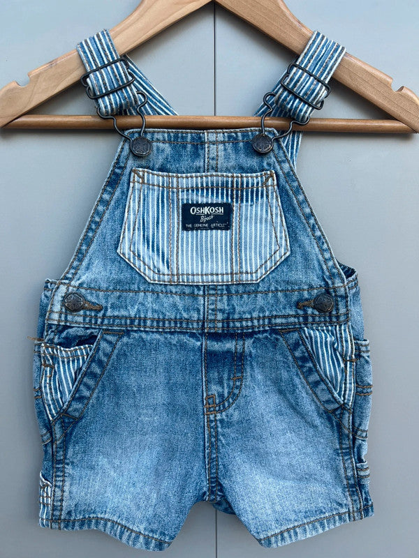 Oshkosh Denim Stripe Shortall Dungarees 6M