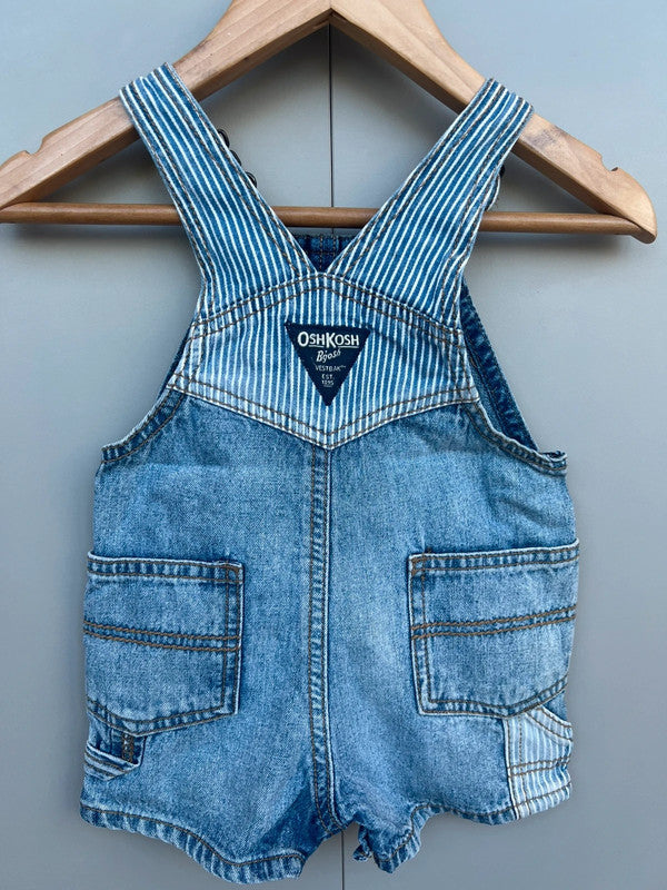 Oshkosh Denim Stripe Shortall Dungarees 6M