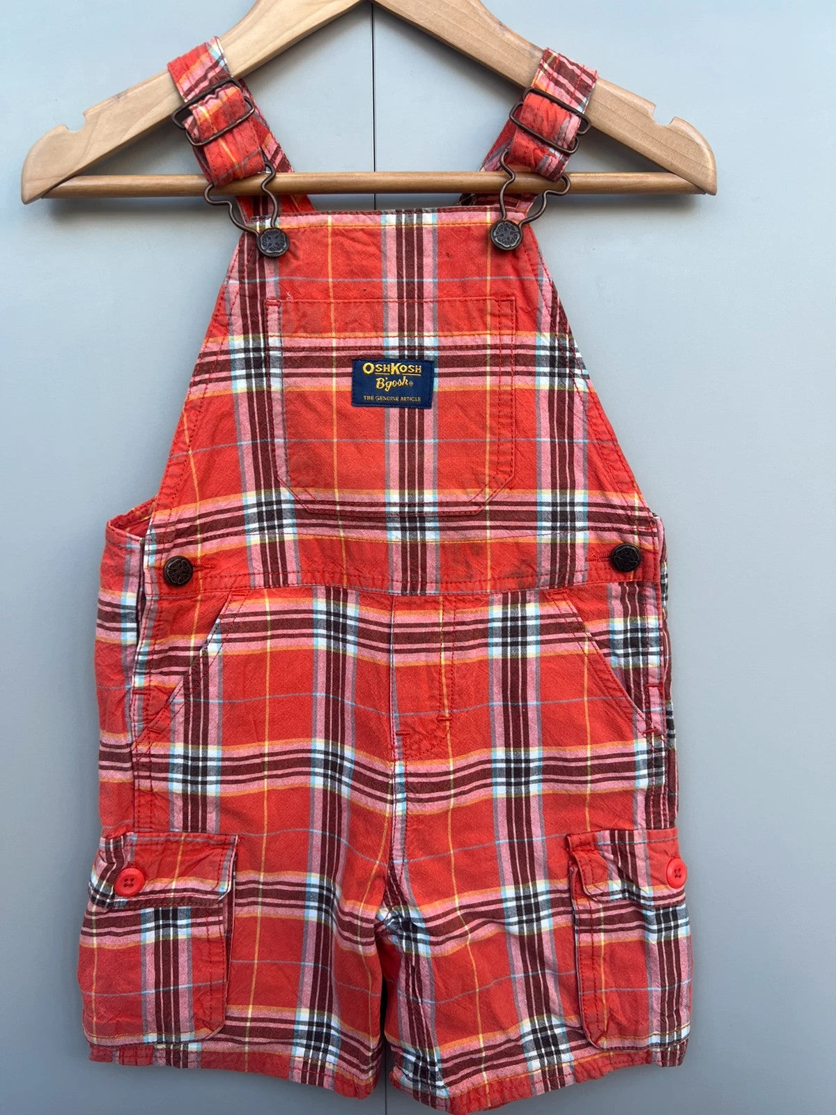 Oshkosh Check Shortall Dungarees 24M