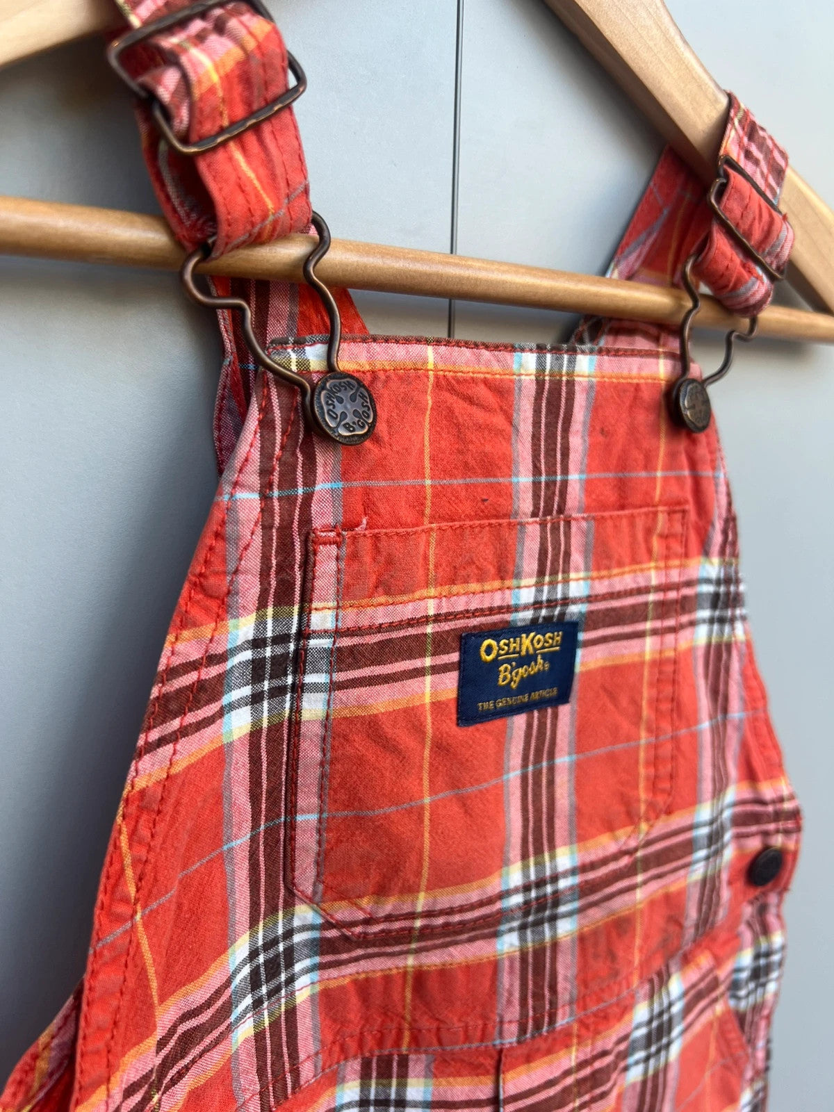 Oshkosh Check Shortall Dungarees 24M