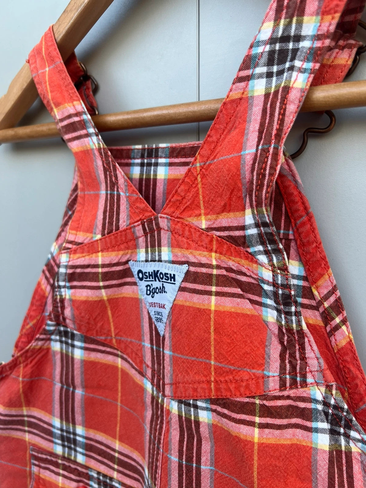 Oshkosh Check Shortall Dungarees 24M