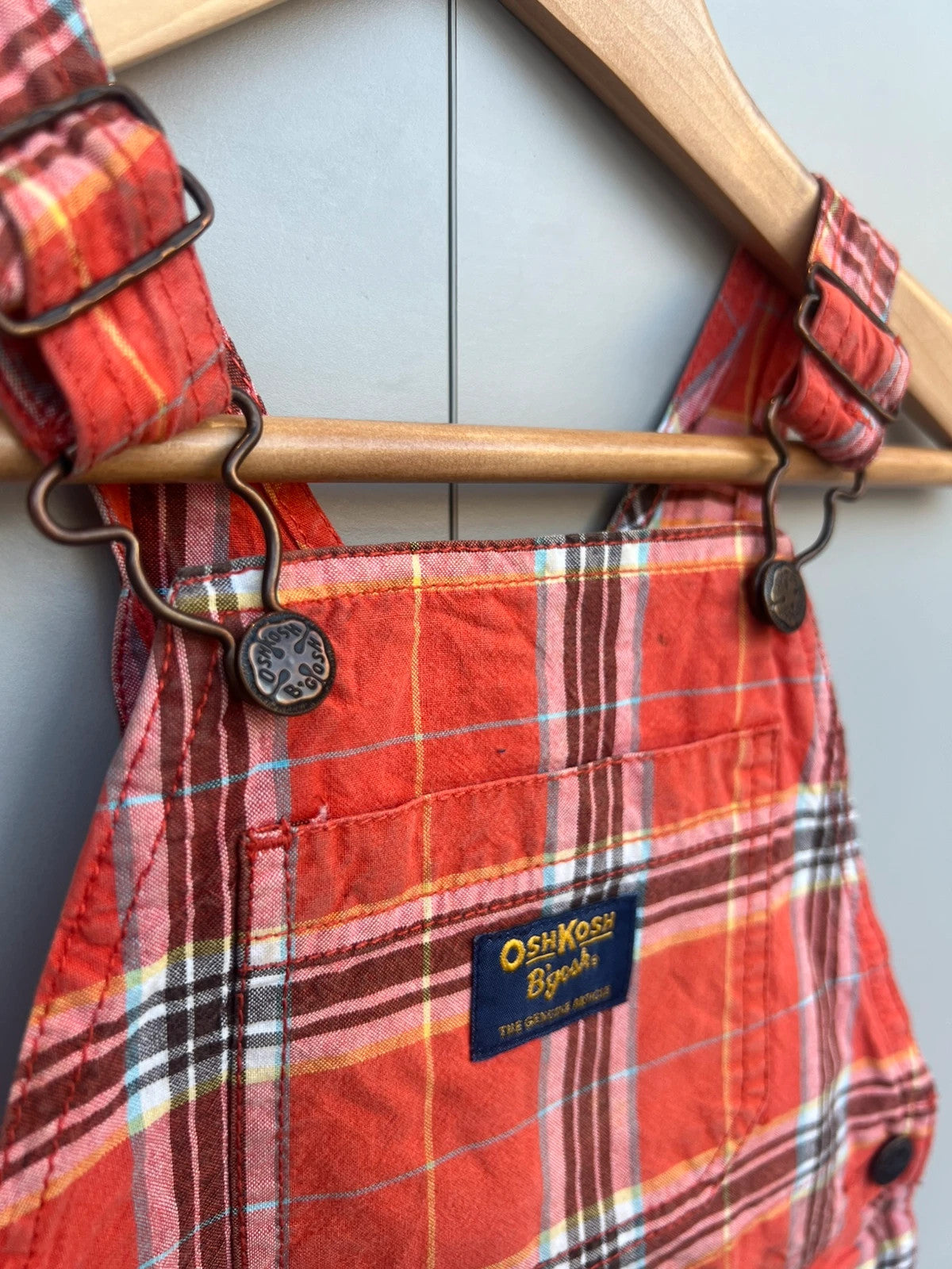 Oshkosh Check Shortall Dungarees 24M