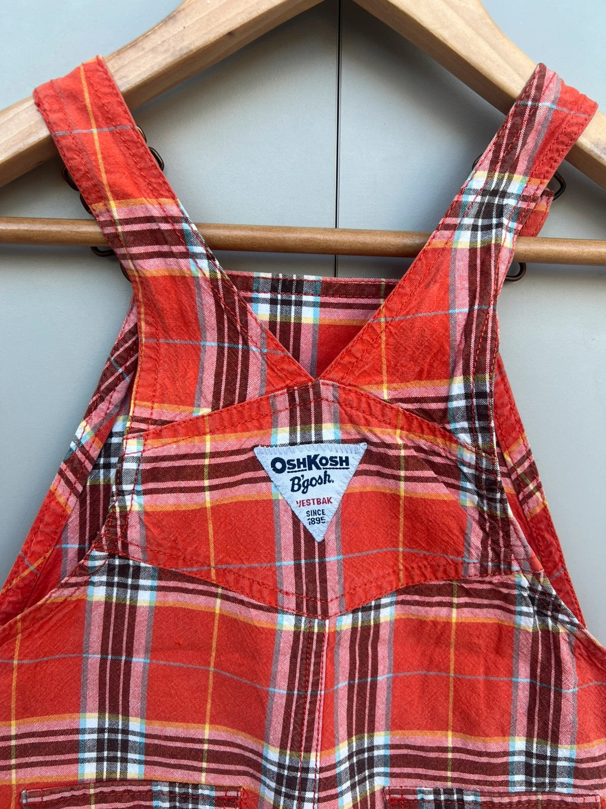 Oshkosh Check Shortall Dungarees 24M