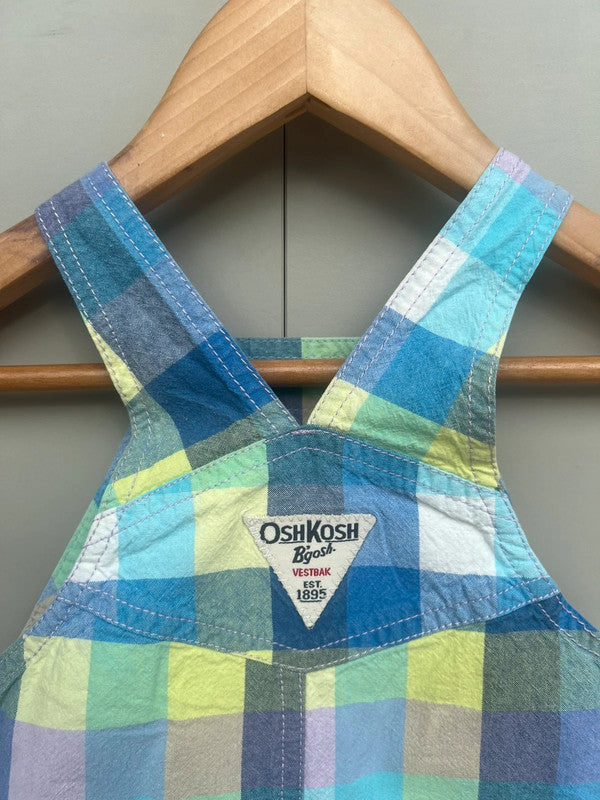 Oshkosh Check Shortall Dungarees 6M