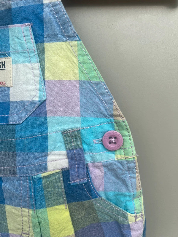 Oshkosh Check Shortall Dungarees 6M