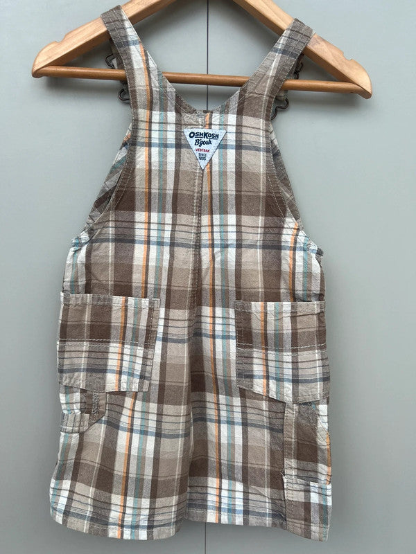 Oshkosh Check Shortall Dungarees 24M