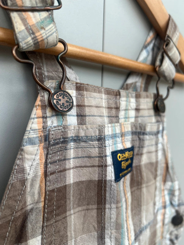 Oshkosh Check Shortall Dungarees 24M