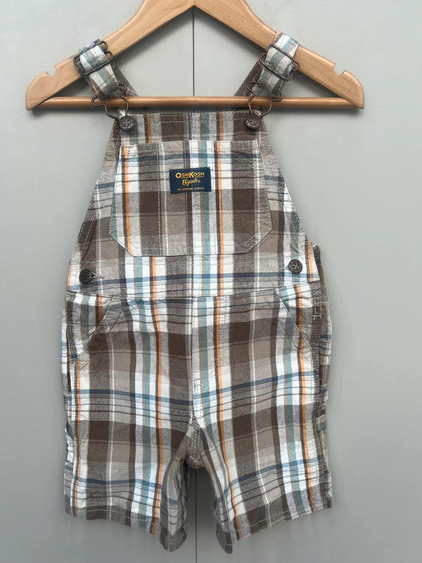 Oshkosh Check Shortall Dungarees 18M