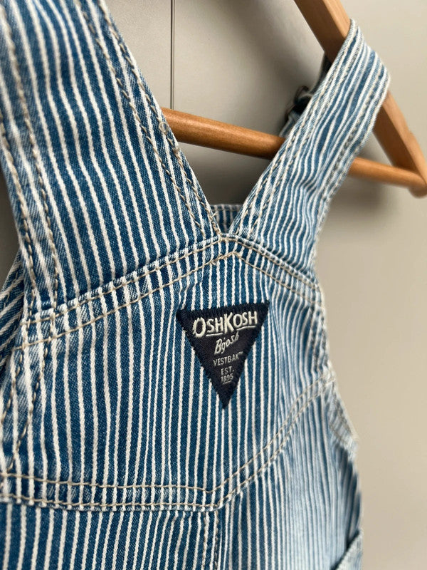 Oshkosh Hickory Shortall Dungarees 12M