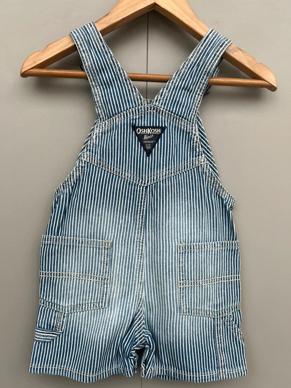 Oshkosh Hickory Shortall Dungarees 12M