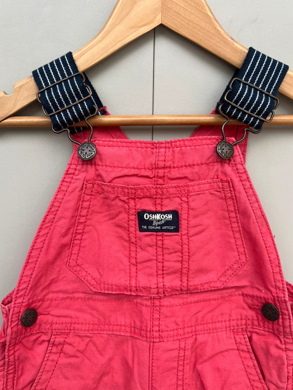 Oshkosh Red Shortall Dungarees 2T