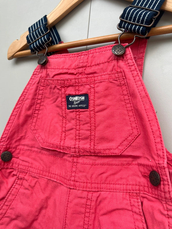 Oshkosh Red Shortall Dungarees 2T