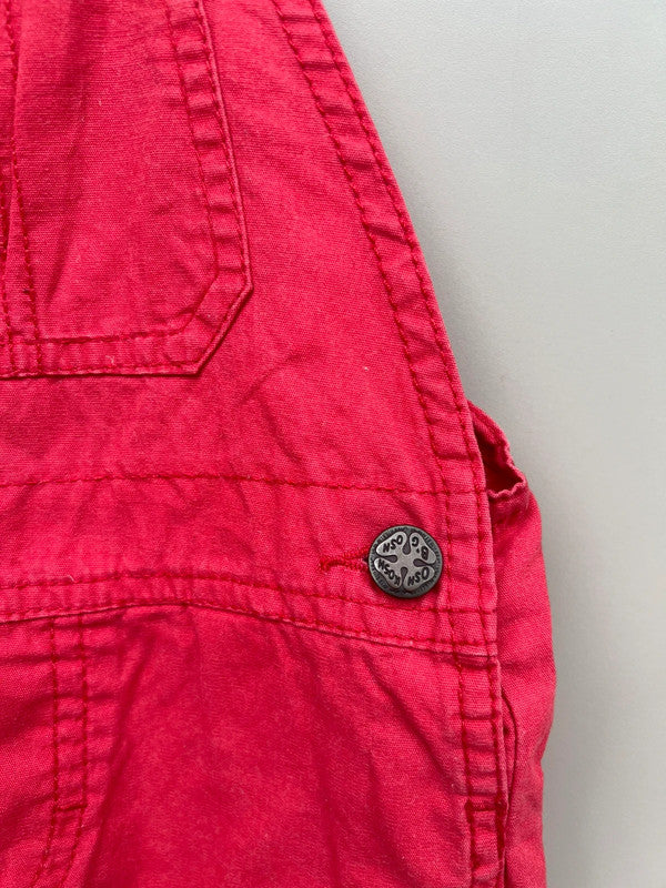 Oshkosh Red Cotton Shortall Dungarees 18/24M