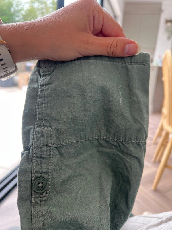 Oshkosh Sage Green Cargo Dungarees 4T