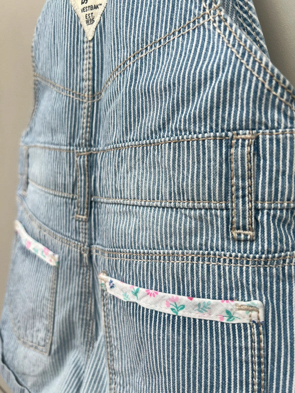 Oshkosh Striped Shortall Dungarees 24M