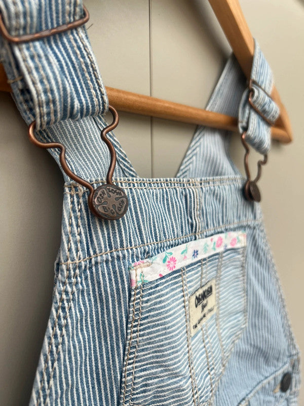 Oshkosh Striped Shortall Dungarees 24M