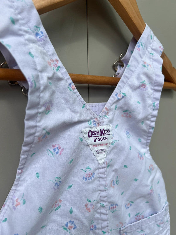 Oshkosh Vintage Lilac Floral Dungarees 18M