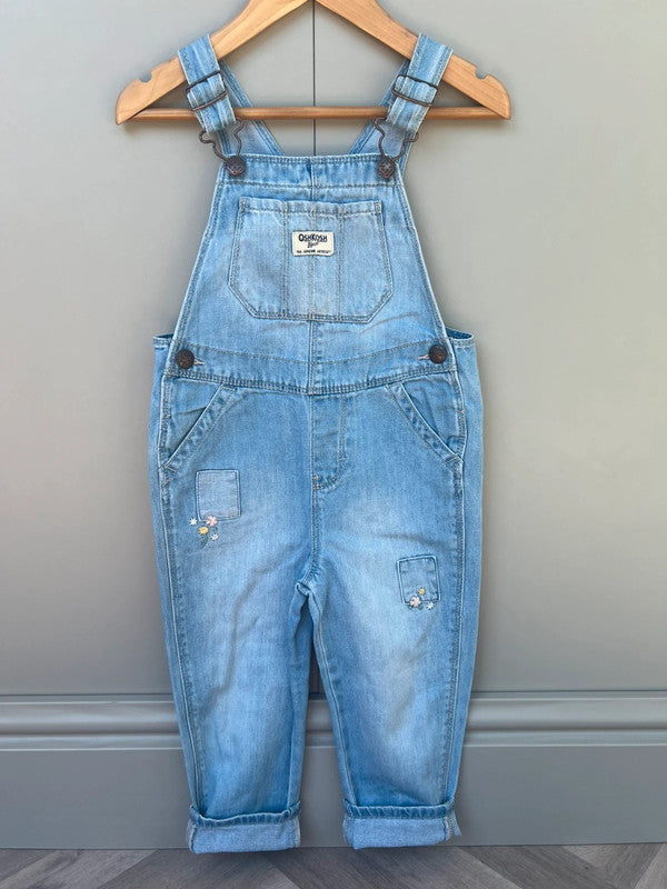 Oshkosh Denim Floral Dungarees 3T