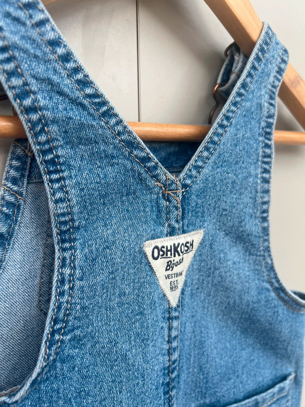 Oshkosh Denim Floral Turn Up Dungarees 12M