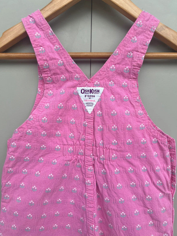 Oshkosh Vintage Pink Floral Dungarees 3T